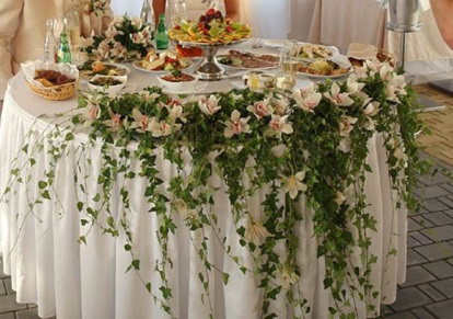 Свадебное оформление столов цветами
